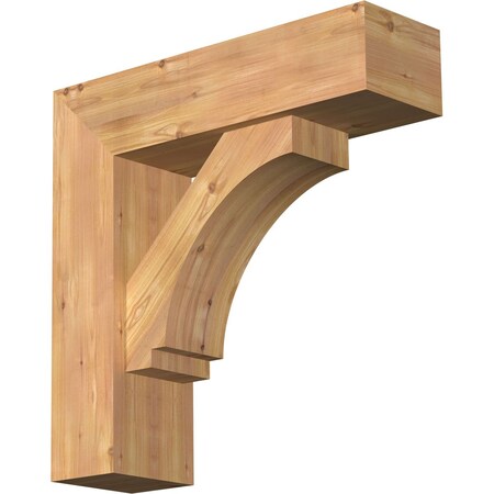 Ekena Millwork Imperial Block Smooth Bracket w/ Offset Brace, Western Red Cedar, 7 1/2"W x 26"D x 26"H BKT0806X26X26IMP05SWR